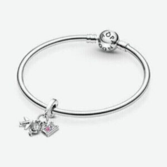 Pandora Airplane, Globe & Suitcase Dangle Charm - Picture 2 of 5